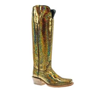 R Watson Gold Disco Women’s Cowboy Boots